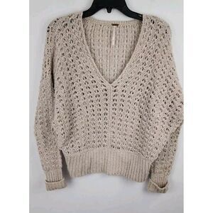 FREE PEOPLE Best‎ Of You Slouchy Knit Sweater Size XS Beige Neutral